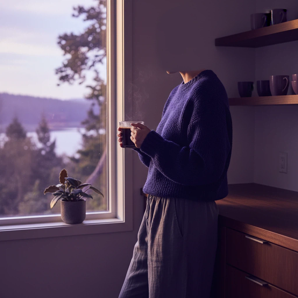 Person enjoying a warm morning drink - Wellaray Coffee morning energy routine